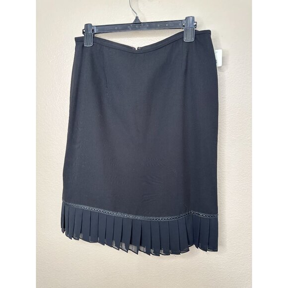 NWT Dressbarn Womens Black Pleated Hem Skirt Size 8 Polyester Lined zipper - Picture 3 of 8